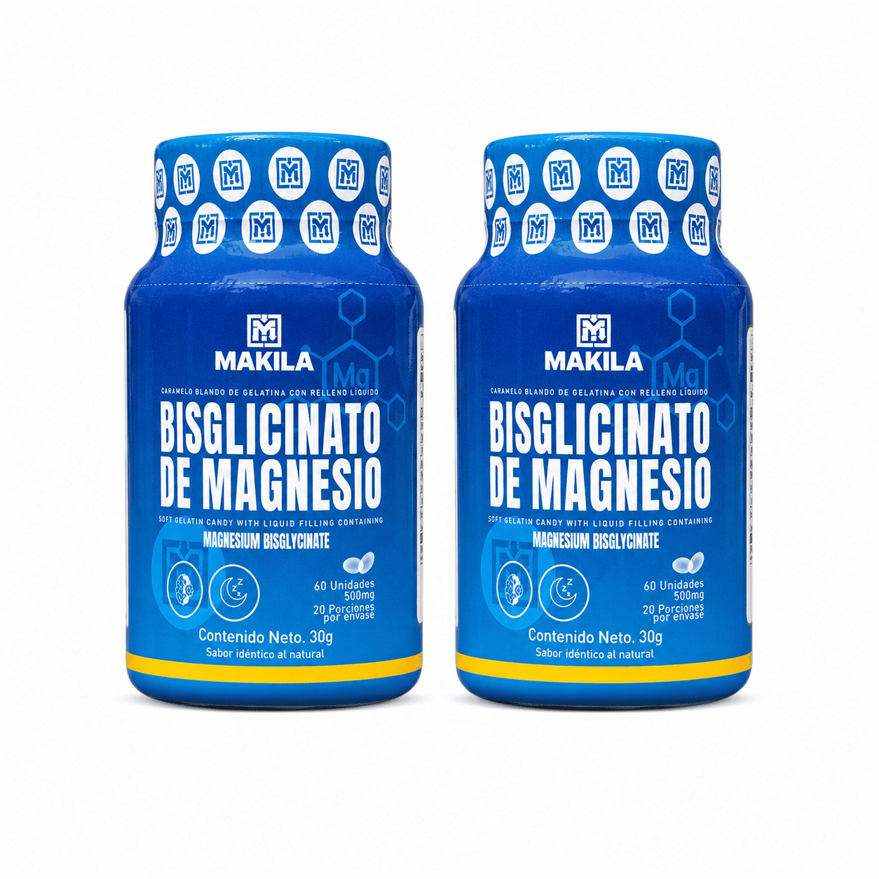 2 Frascos de MAKILA Bisglicinato de Magnesio