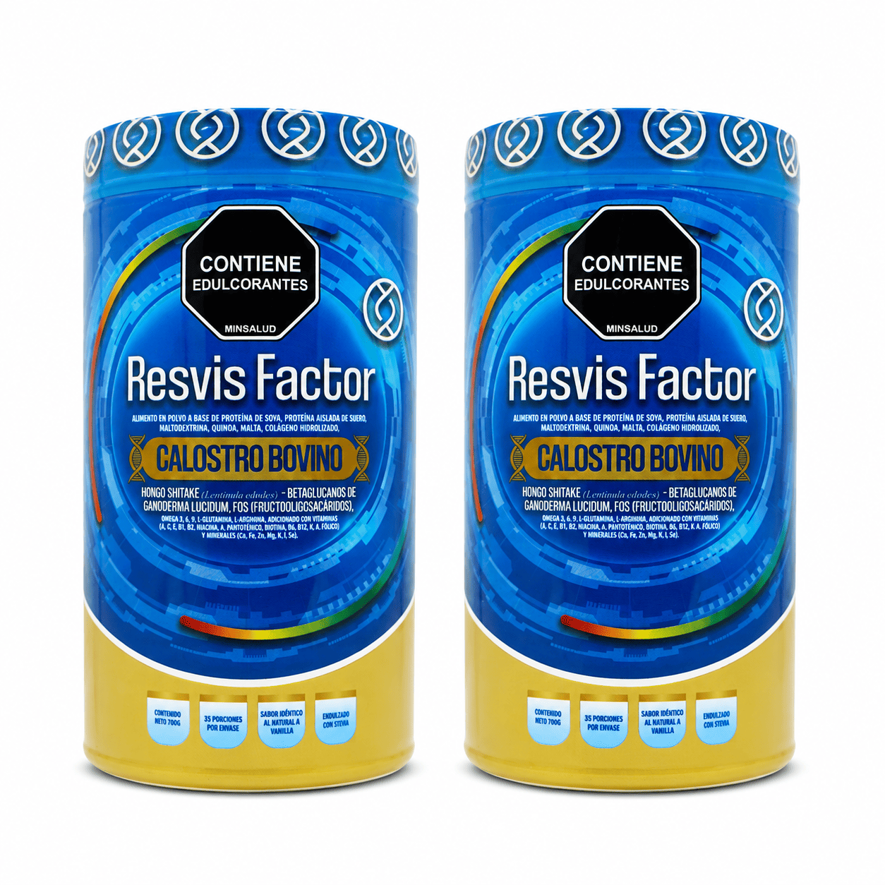 2 tarros de Resvis Factor Calostro Bovino