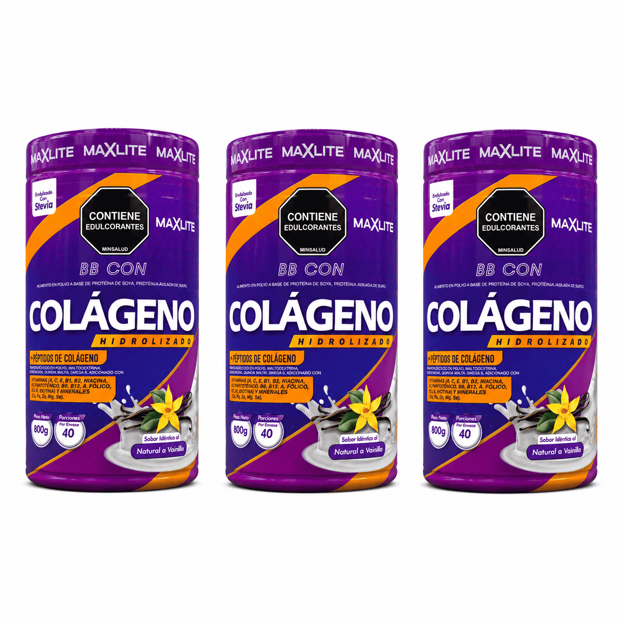 3 tarros de MaxLite Colágeno con Resveratrol, paga 2 y lleva 3