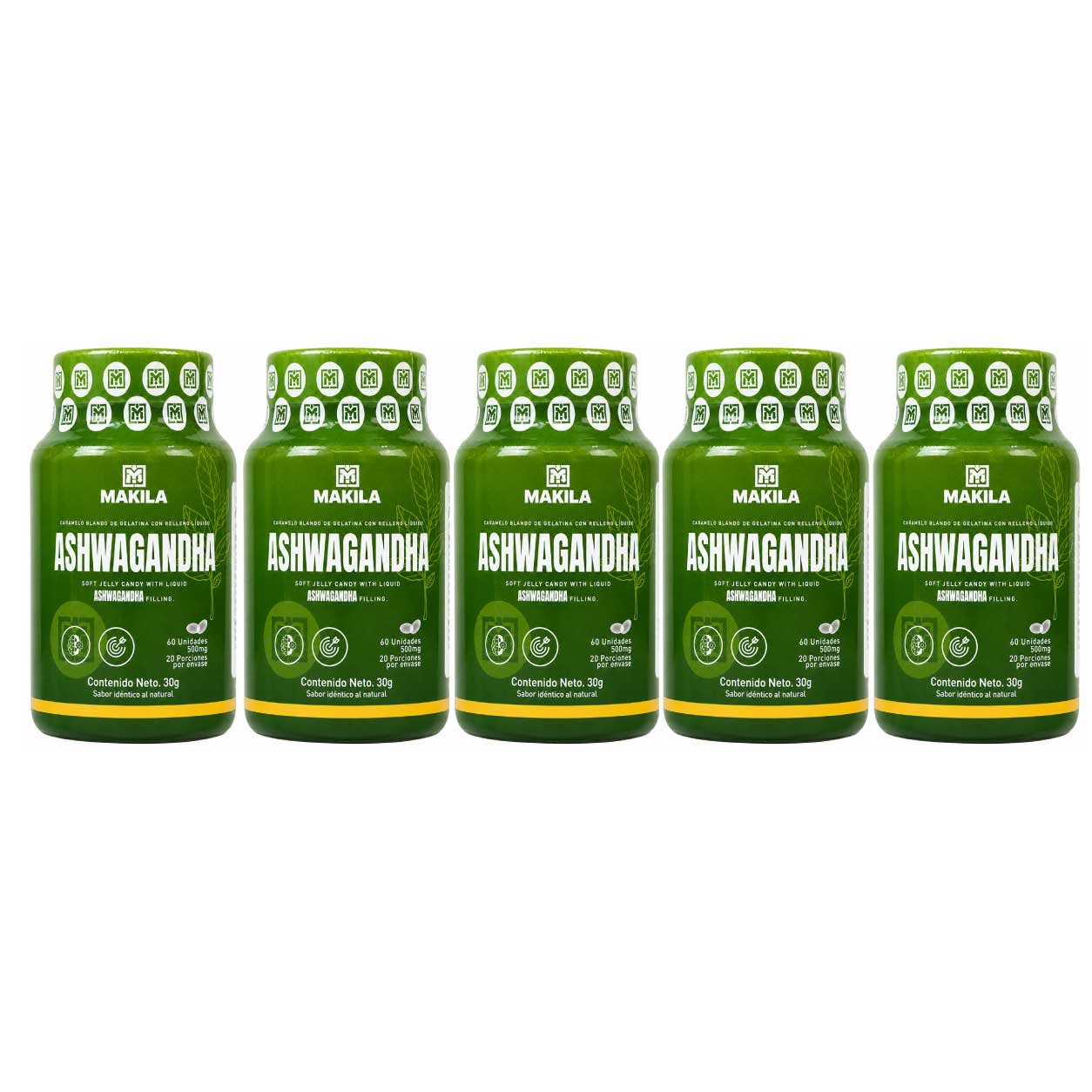 5 Frascos de MAKILA Ashwagandha