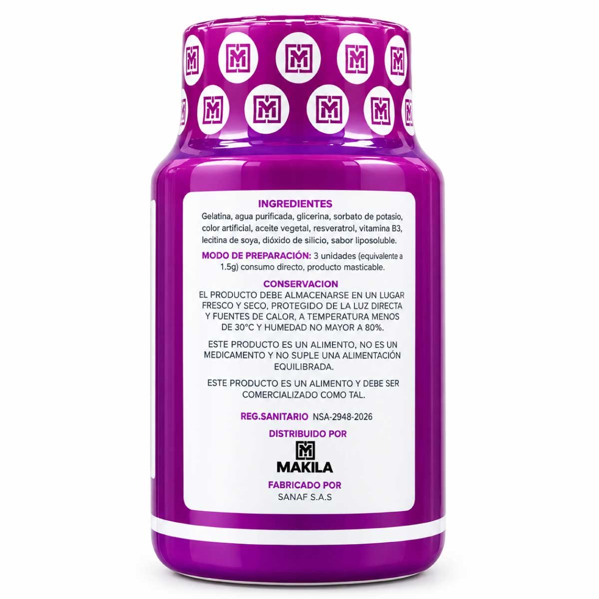 Resveratrol y Vitamina B3 en Cápsulas Blandas Makila | 60 Cápsulas - Imagen 2